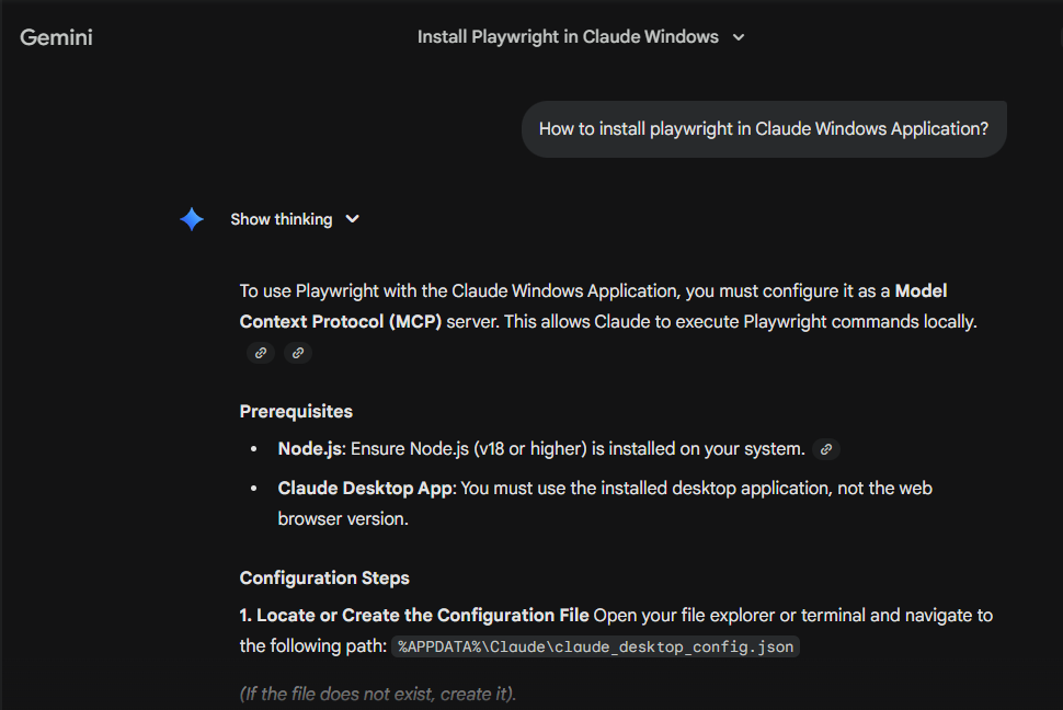 Interfaz de Gemini Procesando la Solicitud de Claude