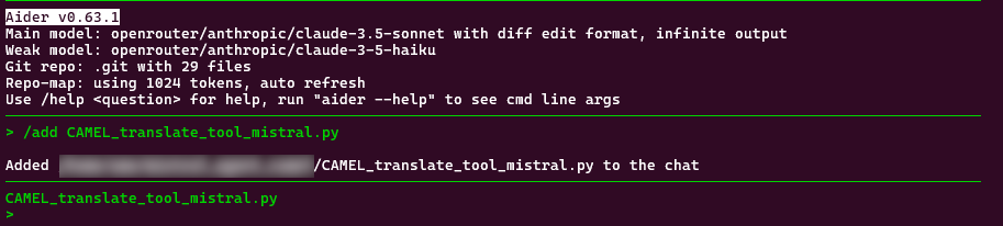 Adding file to chat